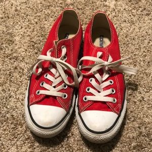 Red, low-top, almost new (worn about 3x) Converse!